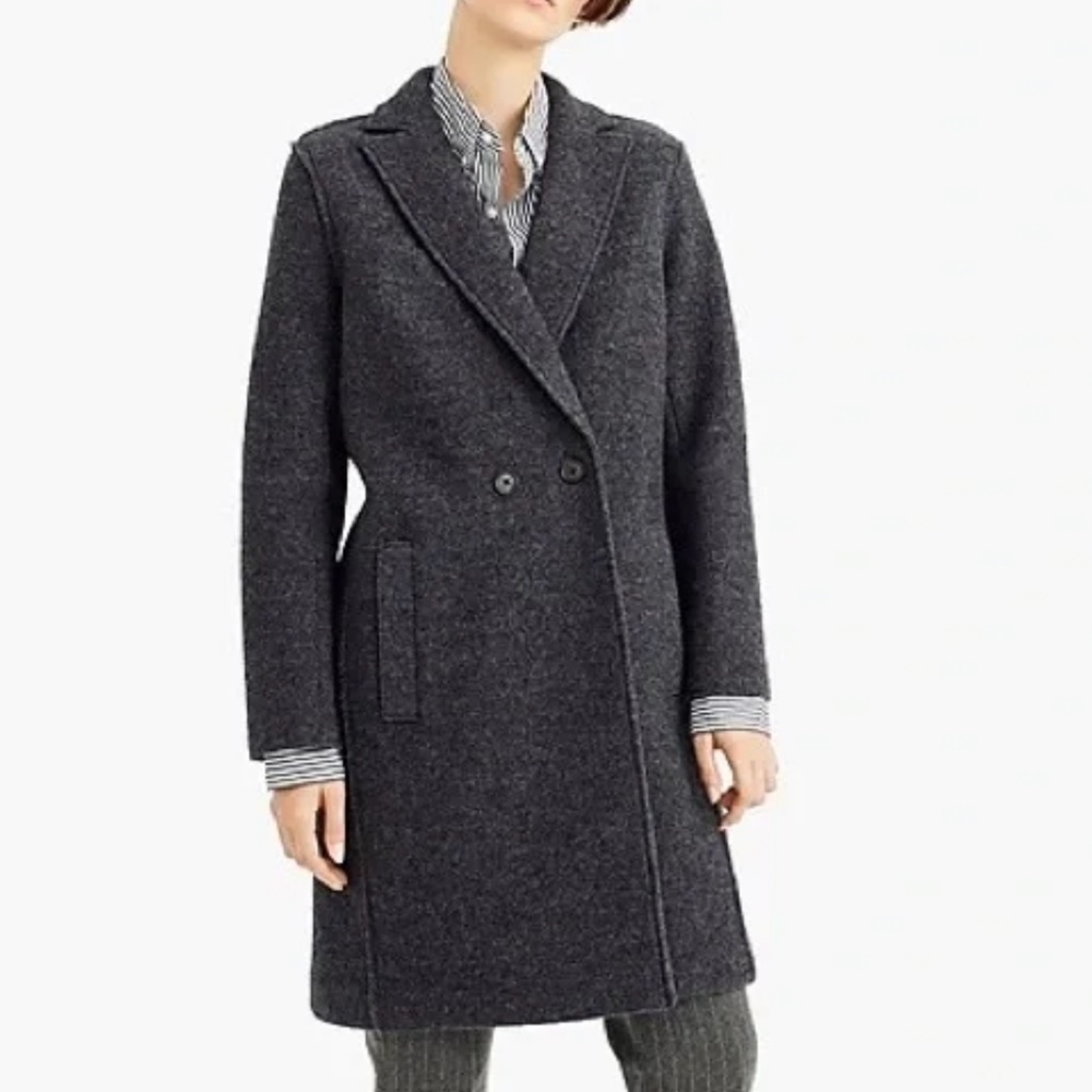 J Crew Daphne Italian Boiled Wool Topcoat Size 4